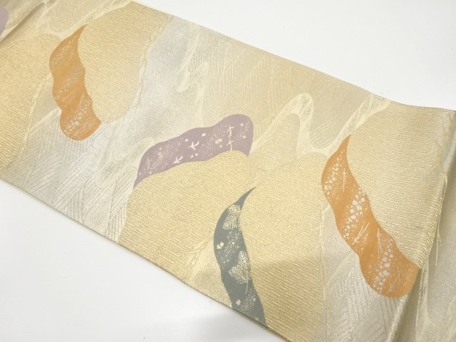 JAPANESE KIMONO / ANTIQUE FUKURO OBI / SILK / WOVEN STREAM